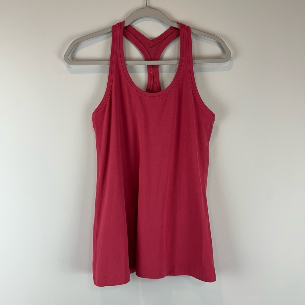 Lululemon Pink Cool Racerback Athletic Athleisure Workout Casal Tank Top Size 4